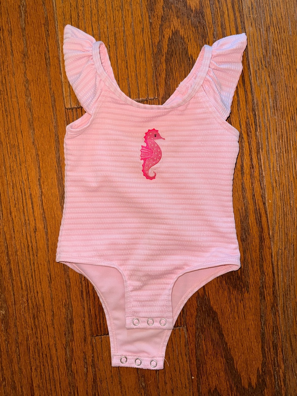 Banana Boat Kids Pink Flutter-Sleeve Seahorse One-Piece Bodysuit